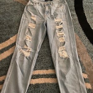 Hollister light wash ultra high rise mom jeans